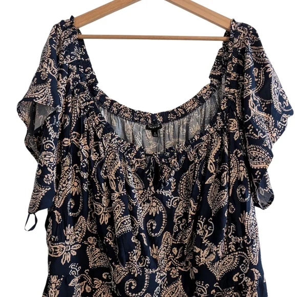 Torrid Washable Challis Off Shoulder Tea Dress Paisley Print NWT - Picture 5 of 16